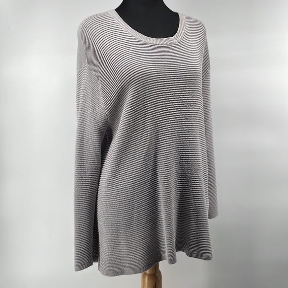 SAMSOE samsoe grey light weight sweater polyamide viscose minimalist sz m - Picture 10 of 13